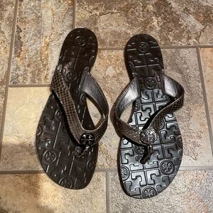 Tory Burch flip flops, 7M, brown, gently used. Perfect for summer!